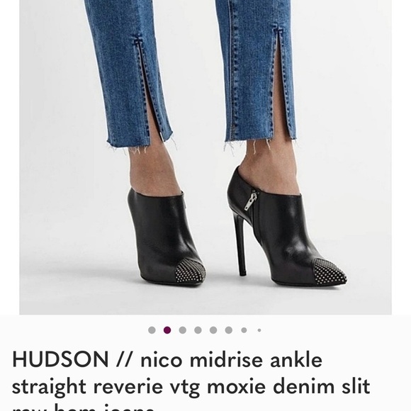 HUDSON- NWT nico midrise ankle straight reverie vtg moxie denim slit  jeans- 25 - Picture 3 of 8
